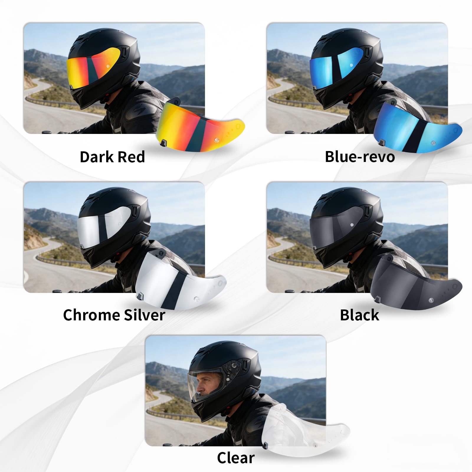 Amazon.com: JQF Gear T520 Visor Full Face Helmet Shield Compatible